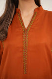 Sunburst Cotton Satin | 2-Piece Embroidery Stitched Dress
