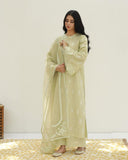 Apple Green Lawn Stiched Dress