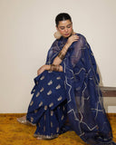 Cobalt Blue 3-Piece Stiched Dress