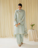 Ice Blue Lawn Stiched Dress