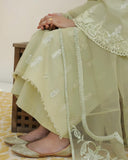 Apple Green Lawn Stiched Dress