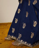 Cobalt Blue 3-Piece Stiched Dress