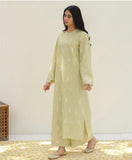 Apple Green Lawn Stiched Dress