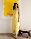 Lemon  Full Sleeve 3-piece Stiched Dress